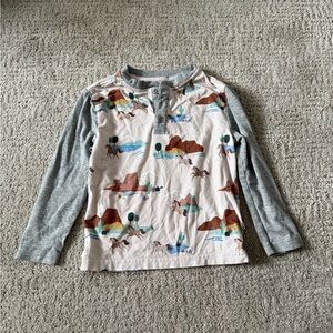 Play by Little Sleepies 3T Trail Blazers Bamboo Henley Long Sleeve Shirt